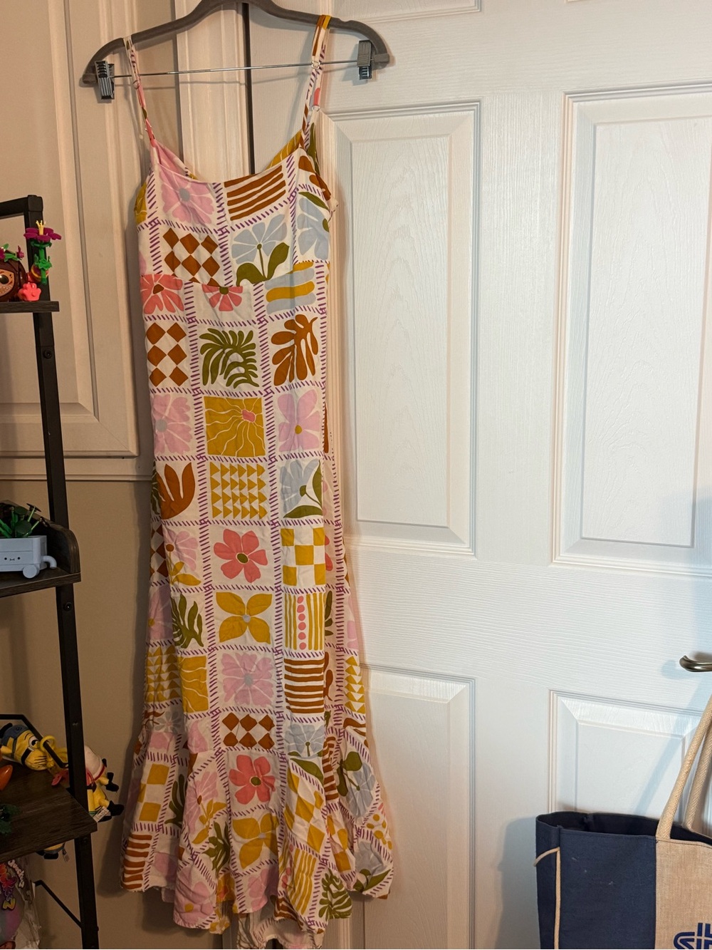 Paper Heart Floral Patchwork Maxi Dress Size S | Tie Back | Boho Cottagecore